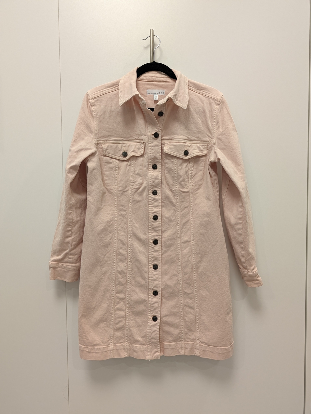 LOFT Light Pink Denim Jacket Dress